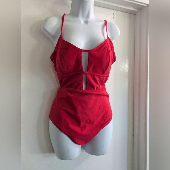 Cupshe Red One Piece Swimsuit NWT Large - Picture 4 of 7